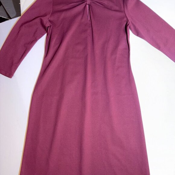 NEW W/ TAGS J. McLaughlin Isabel 3/4 Sleeve Knot Front size M Burgundy Ponte - Picture 7 of 10